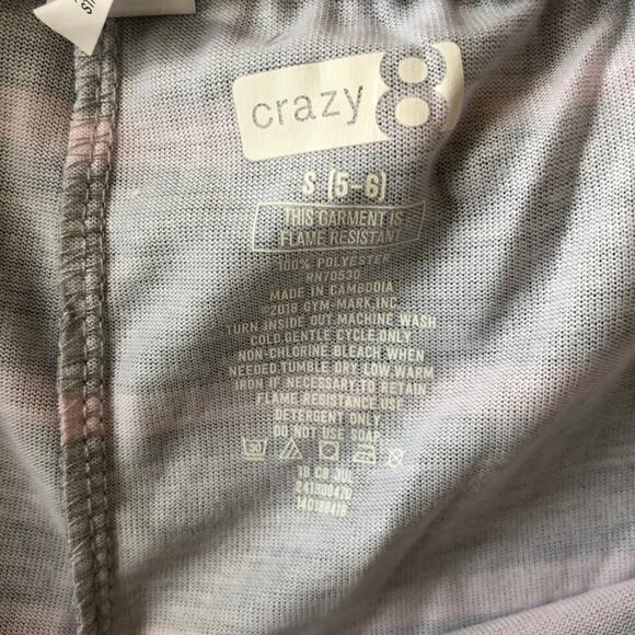 Crazy 8 Girls' Short Sleeve Curve Hem Pajama Set Small 5-6 - Picture 7 of 10